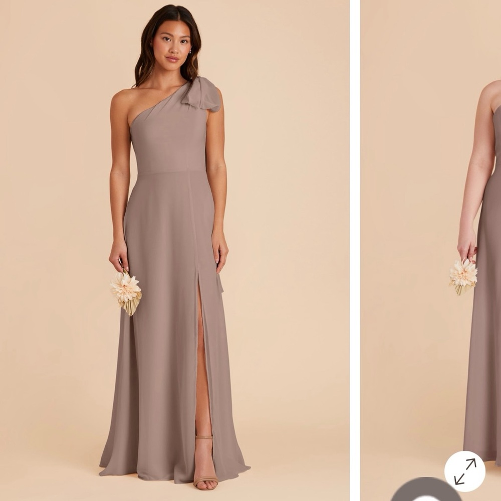 Elegant One-Shoulder Toffee Wedding Dress
